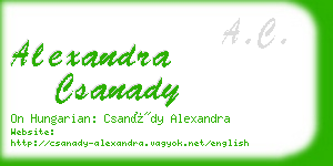 alexandra csanady business card